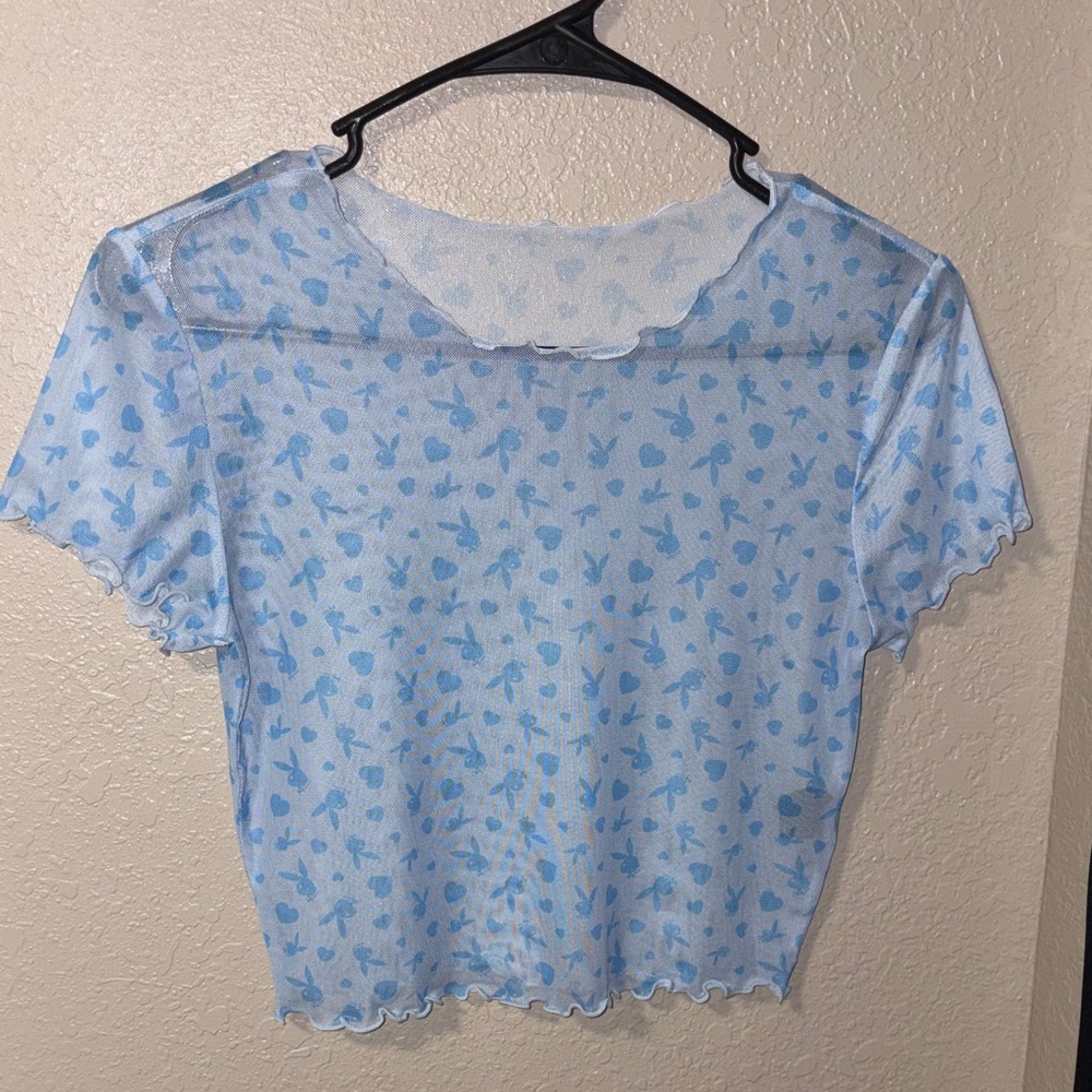 PLAYBOY Sheer Crop Top